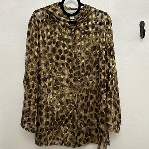 Simonton Says Designed by George Simonton Sheer Metallic Thread Hood Button Down